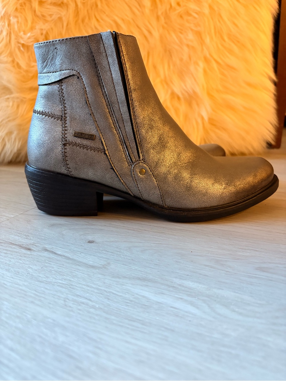 Metallic Silver Softmoc Ankle Boots - Picture 3 of 7